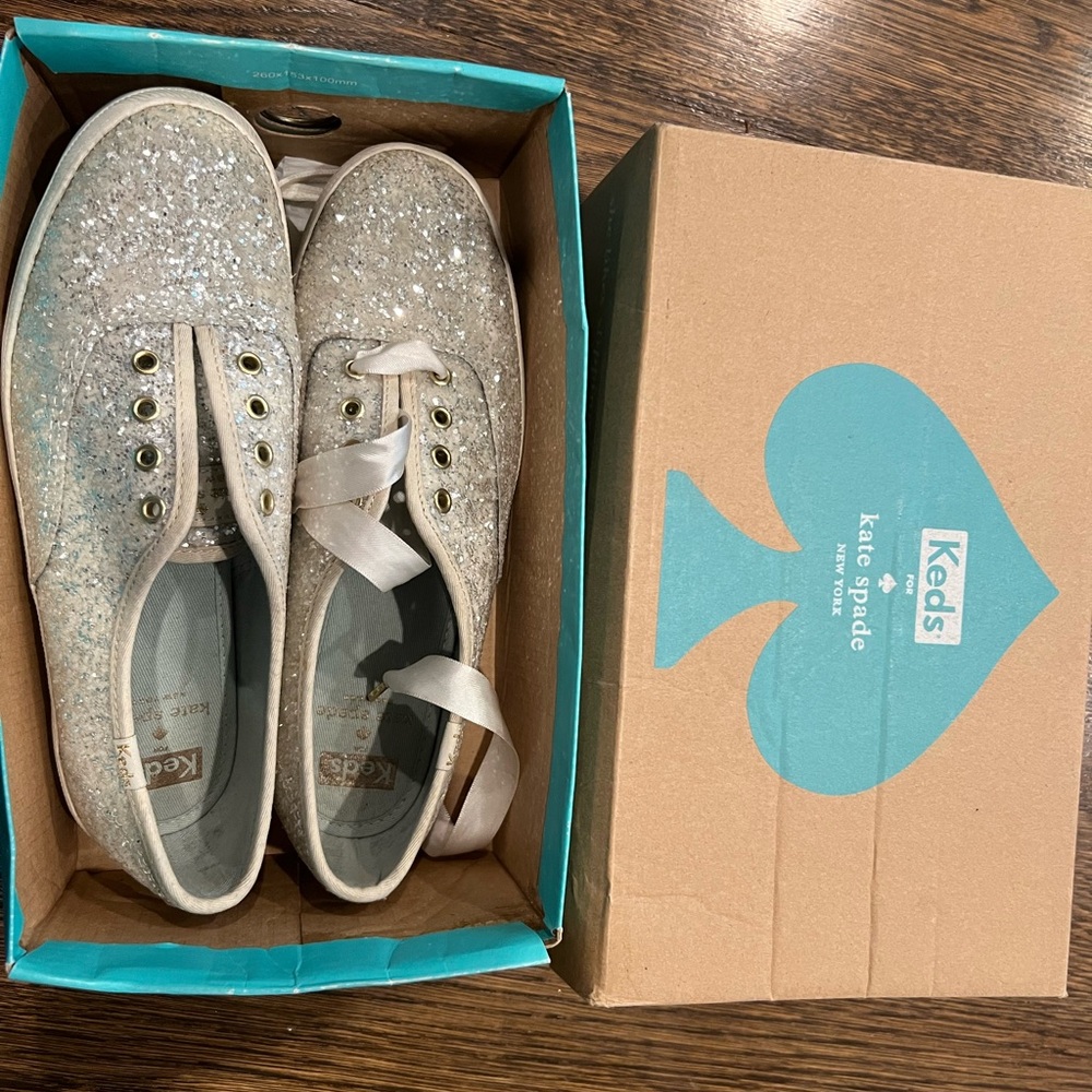 Kate Spade Kids Glitter Sneakers - Silver